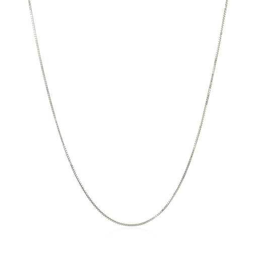 Bids.com 10k White Gold Classic Box Chain 0.6mm Necklaces White Smoke 16 / White Gold,18 / White Gold,20 / White Gold,24 / White Gold,One / White Gold