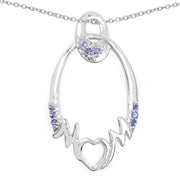 Bids.com 0.18 Carat Genuine Tanzanite .925 Sterling Silver Pendant Pendants White Smoke