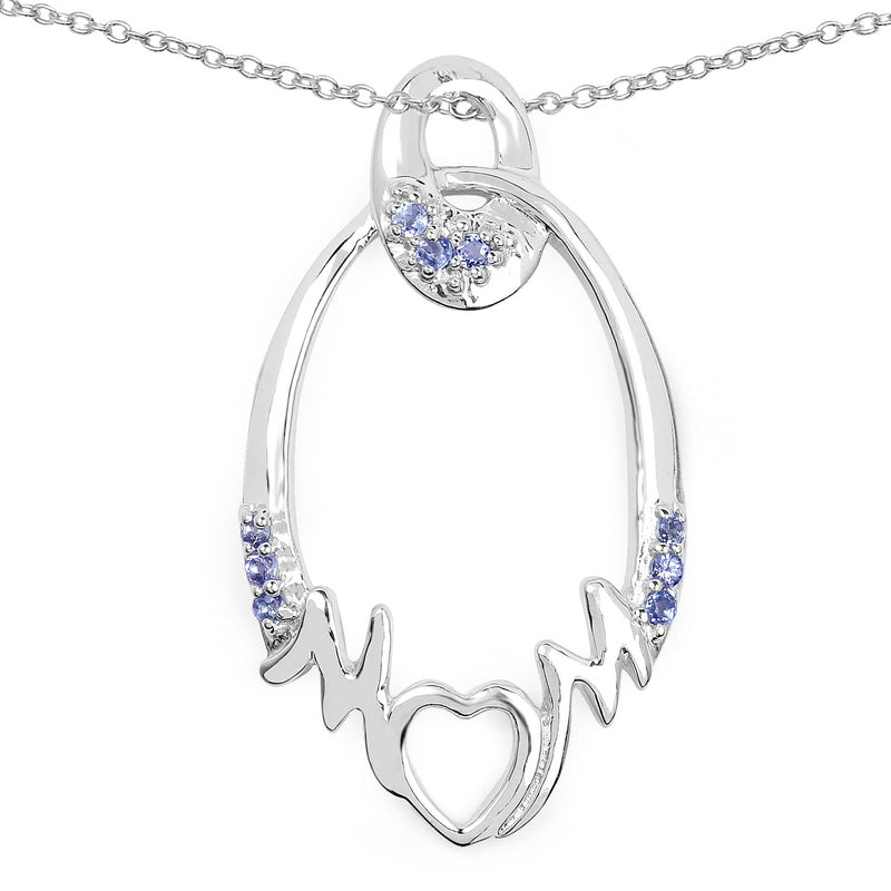 Bids.com 0.18 Carat Genuine Tanzanite .925 Sterling Silver Pendant Pendants White Smoke