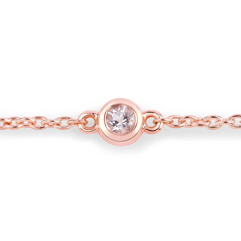 Bids.com 0.45 Carat Genuine Morganite .925 Sterling Silver Bracelet Bracelets White Smoke size 7.00