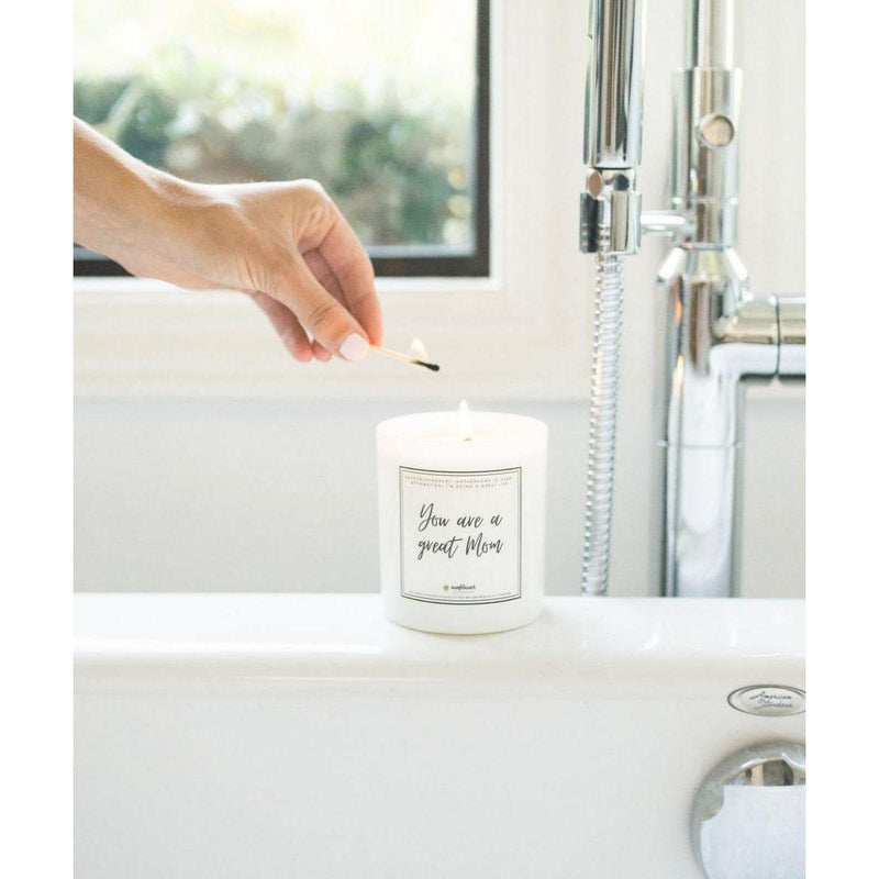 Sunflower Motherhood Great Mom Candle Candles Light Gray