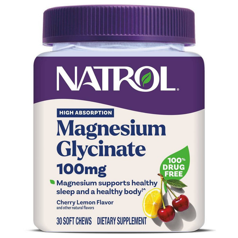 Natrol Natrol High Absorption Magnesium Glycinate Soft Chews – Cherry Lemon – 30ct Vitamins & Supplements White Smoke