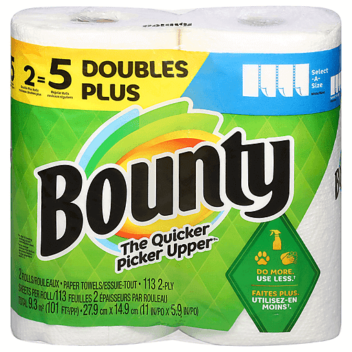 Bounty Bounty Select-A-Size Paper Towels, White, 2 Double Plus Rolls (Equal to 5 Regular Rolls) Paper Towels Lavender