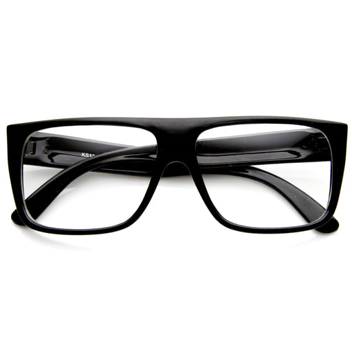 zeroUV Flat Top Square Clear Lens Fashion Glasses 8807 Glasses White Smoke Black