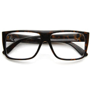 zeroUV Flat Top Square Clear Lens Fashion Glasses 8807 Glasses White Smoke Tortoise