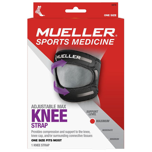 Mueller Sport Care Mueller Sport Care Max Knee Strap One Size Adjustable Knee Braces White Smoke