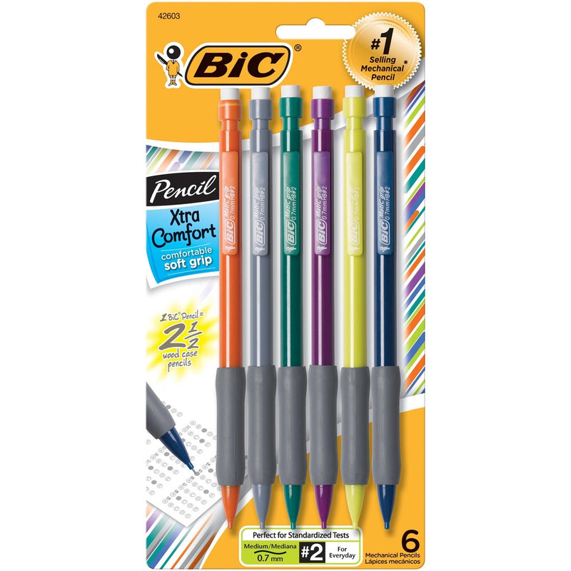 BiC BiC Xtra Comfort 0.7mm Grip Mechanical Pencils Mechanical Pencils White Smoke