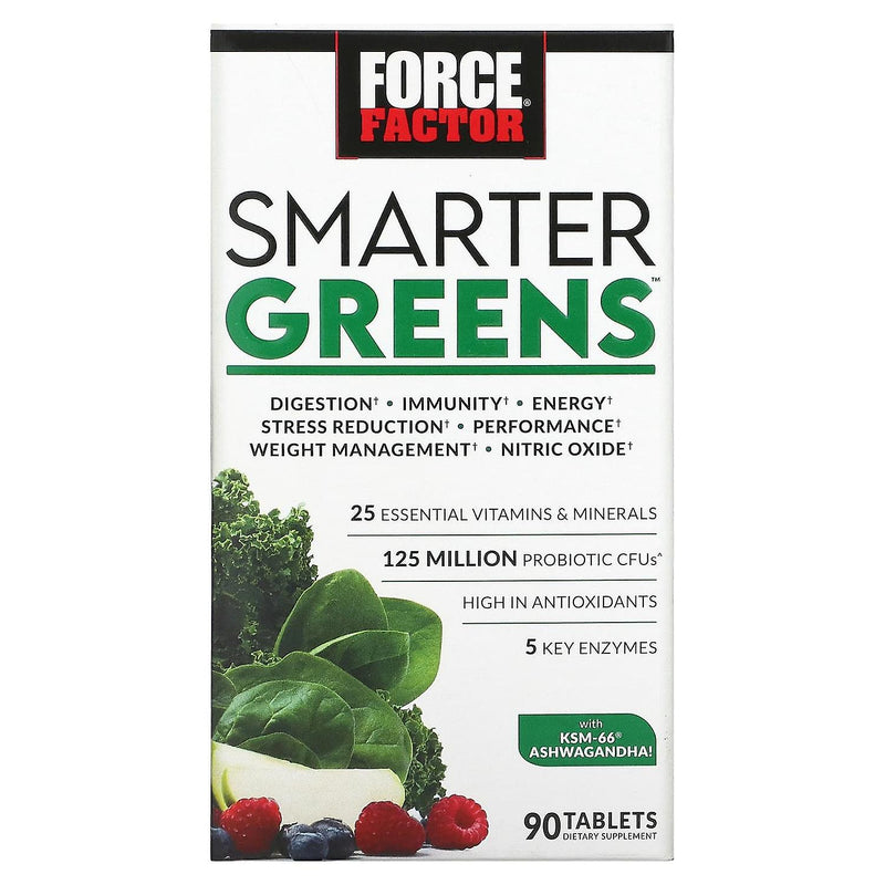 Force Factor Force Factor Smarter Greens – Daily Superfood &amp; Vitality Formula (90 Tablets) Vitamins & Supplements White Smoke