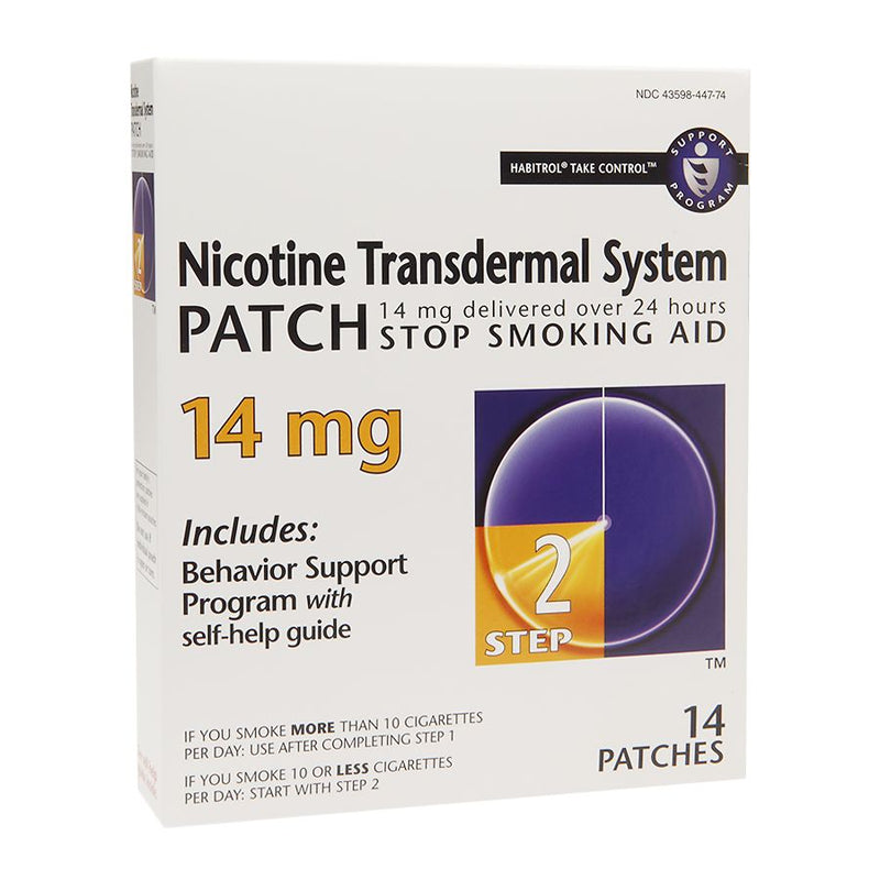 Habitrol Habitrol Nicotine Transdermal System Stop Smoking Aid Patch, Step 2, 14 Mg Respiratory Care Lavender
