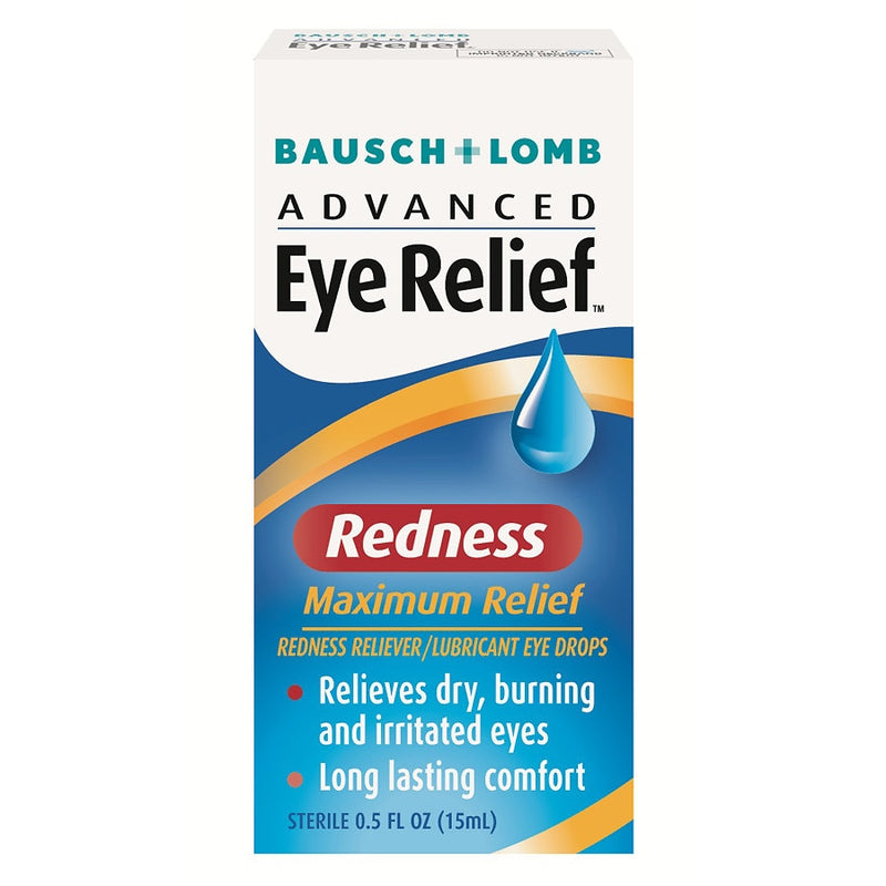 Bausch + Lomb Bausch + Lomb Advanced Eye Relief Maximum Redness Relief – Sterile Lubricant Eye Drops, 0.5 fl oz (15 mL) Vision Care White Smoke