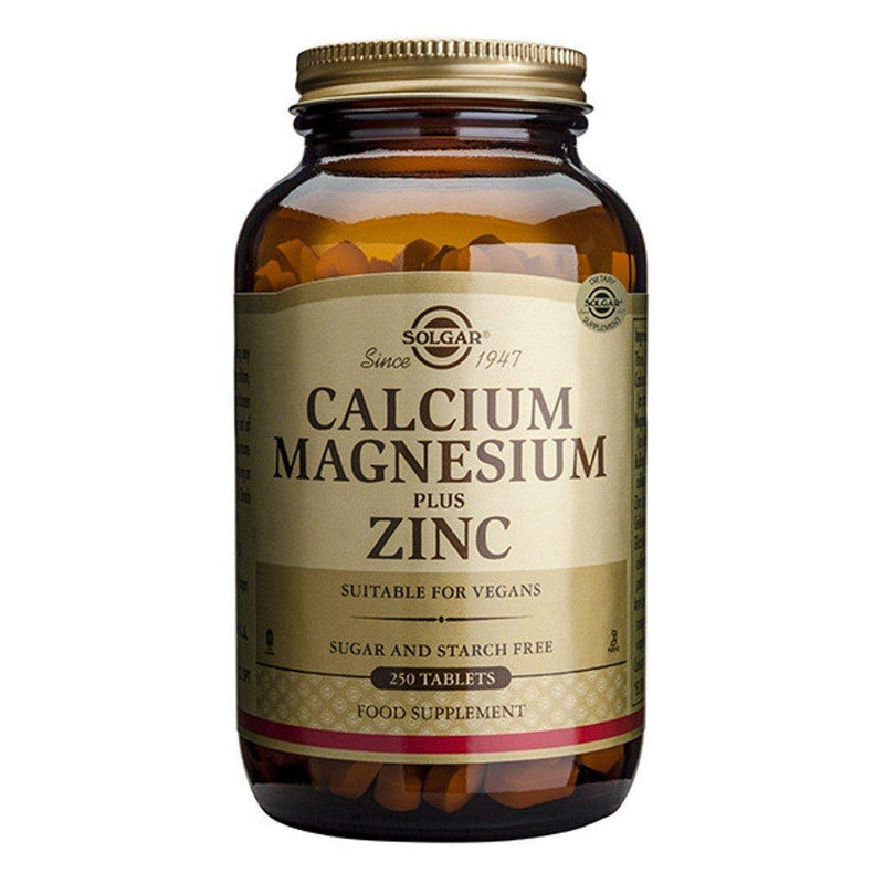 Solgar Solgar Calcium Magnesium Plus Zinc - 250 Tablets Vitamins & Supplements White Smoke