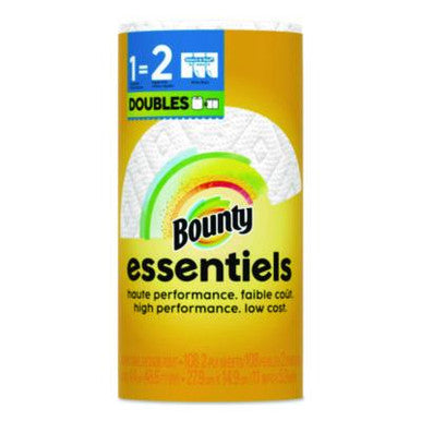 Bounty Bounty Essentials Select-A-Size Paper Towels, White, 1 Double Roll (Equal to 2 Regular Rolls) Paper Towels Goldenrod
