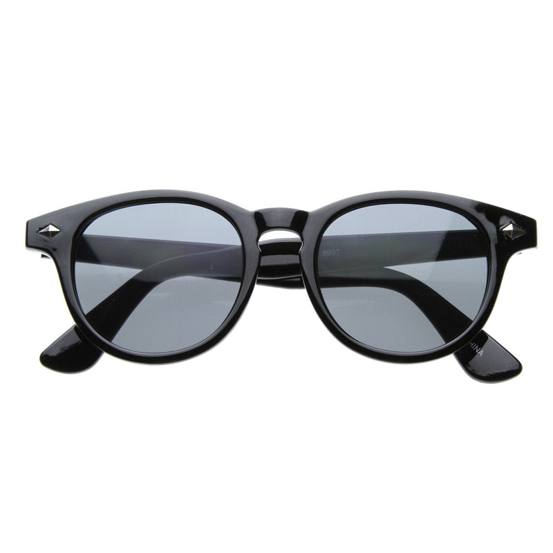 zeroUV Retro Dapper P3 Key Hole Horned Rim Sunglasses 8308 Sunglasses White Smoke Black Smoke