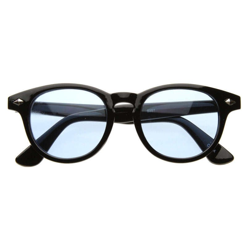 zeroUV Retro Dapper P3 Key Hole Horned Rim Sunglasses 8308 Sunglasses White Smoke Black Blue