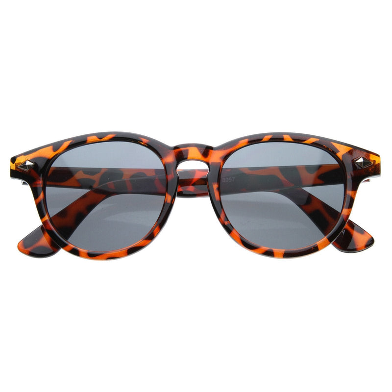 zeroUV Retro Dapper P3 Key Hole Horned Rim Sunglasses 8308 Sunglasses White Smoke Tortoise Smoke