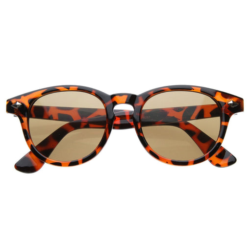 zeroUV Retro Dapper P3 Key Hole Horned Rim Sunglasses 8308 Sunglasses White Smoke Tortoise Amber