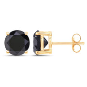 Bids.com 4.12 Carat Genuine Black Diamond 14K Yellow Gold Earrings Earrings White Smoke