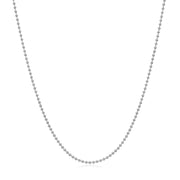 Bids.com 14k White Gold Bead Chain 1.0mm Necklaces White Smoke 16 / White Gold,18 / White Gold,20 / White Gold