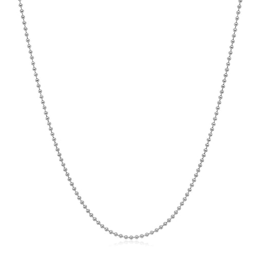 Bids.com 14k White Gold Bead Chain 1.0mm Necklaces White Smoke 16 / White Gold,18 / White Gold,20 / White Gold