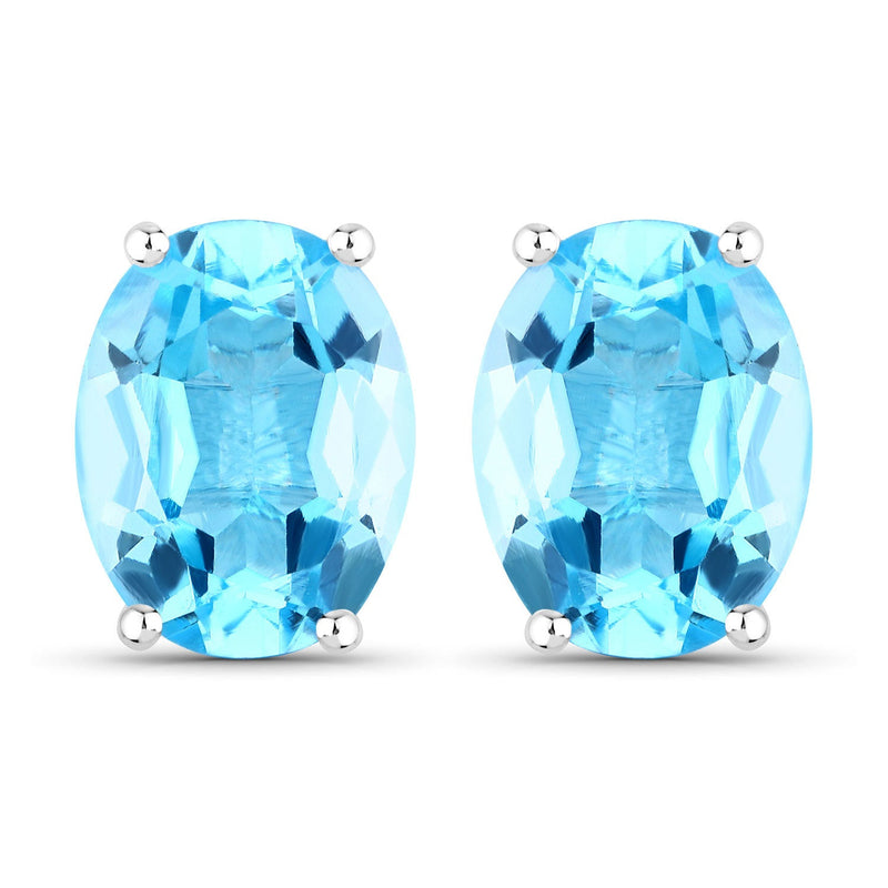 Bids.com 4.00 Carat Genuine Swiss Blue Topaz .925 Sterling Silver Earrings Earrings White Smoke