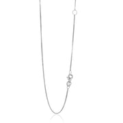 Bids.com 14k White Gold Adjustable Box Chain 0.8mm Necklaces White Smoke 18 / White Gold,20 / White Gold