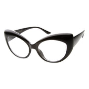 zeroUV Retro 1950's Pointed Cat Eye Clear Lens Glasses 9646 Glasses White Smoke Shiny Black Clear,Tortoise Clear,Snakeskin Clear,Cheetah Clear,Matte Black Clear