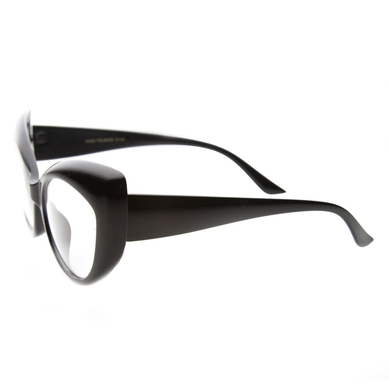 zeroUV Retro 1950's Pointed Cat Eye Clear Lens Glasses 9646 Glasses White Smoke Shiny Black Clear,Tortoise Clear,Snakeskin Clear,Cheetah Clear,Matte Black Clear