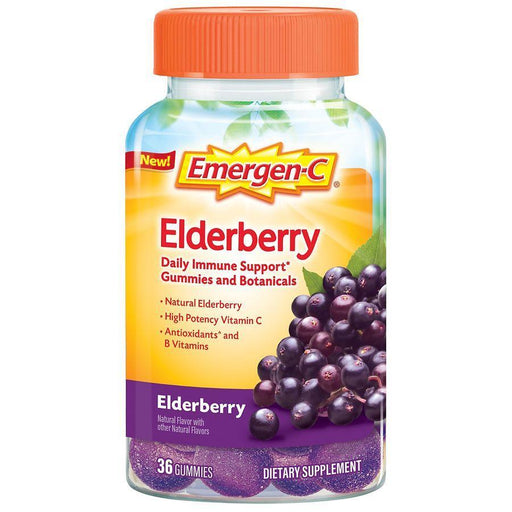 Emergen-C Emergen-C Elderberry Immune Support Gummies Vitamins & Supplements White Smoke