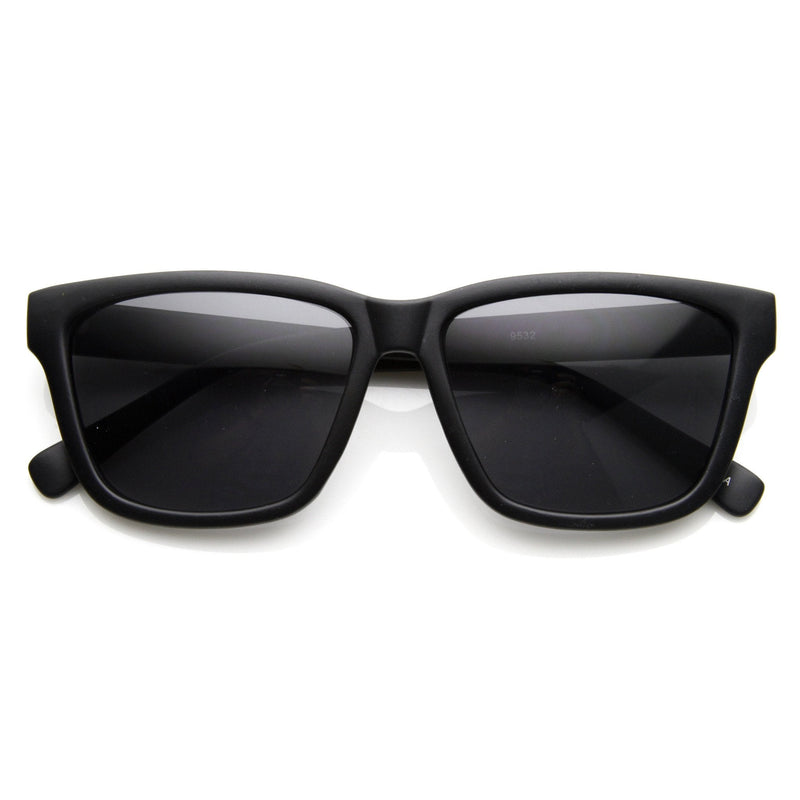 zeroUV European Dapper Square Aviator Sunglasses 8818 Sunglasses Dark Slate Gray Black Smoke