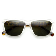 zeroUV European Dapper Square Aviator Sunglasses 8818 Sunglasses White Smoke Frost Tortoise