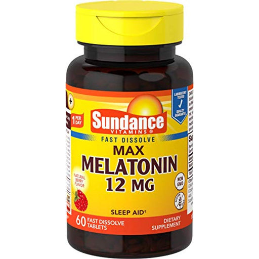 Sundance Sundance Vitamins® Melatonin – 12 mg Tablets Vitamins & Supplements White Smoke
