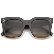zeroUV Bold Oversize Horned Rim Flat Lens Sunglasses A101 Sunglasses Dark Slate Gray Matte Black Smoke,Shiny Tortoise Amber,Shiny Black Lavender,Creme Brown,Shiny Brown Brown,Blue Blue,Red Clear Tinted,White Green,Shiny Black Smoke