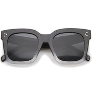 zeroUV Bold Oversize Square Horned Rim Flat Lens Sunglasses A252 Sunglasses Dim Gray Black Clear Smoke