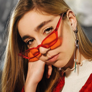 zeroUV Retro Women's Translucent Thin Cat Eye Color Tone Sunglasses C663 Sunglasses Light Gray Purple Purple,Pink Pink,Red Red,Blue Blue,Yellow Yellow