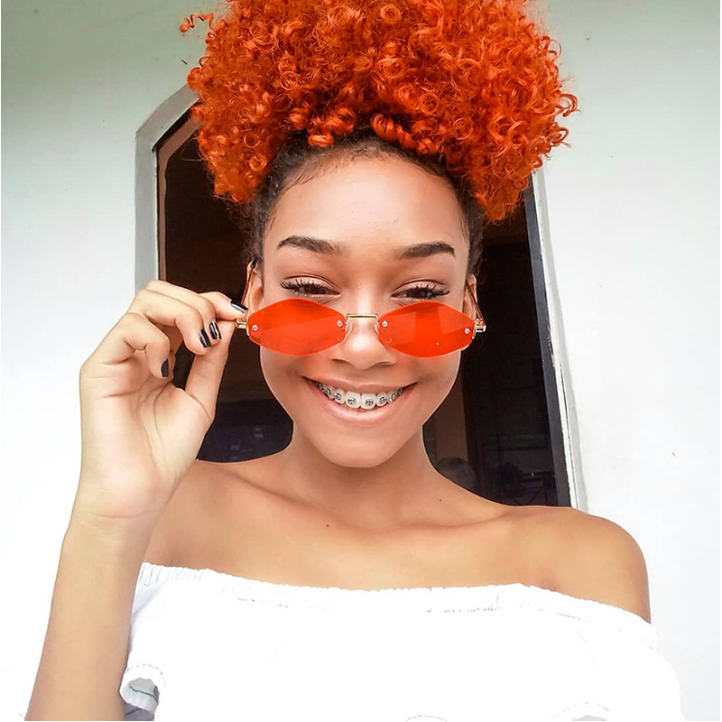 zeroUV 1990's Small Rimless Color Tone Geometric Hexagon Sunglasses C591 Sunglasses White Smoke Gold Orange,Gold Pink,Silver Yellow,Gold Red,Gunmetal Blue