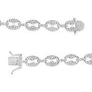 Bids.com 14K White Gold 1 1/2 Cttw Round Diamond Set Link Bracelet (I-J Color, I1-I2 Clarity) - 7" Bracelets White Smoke White.Gold / 7