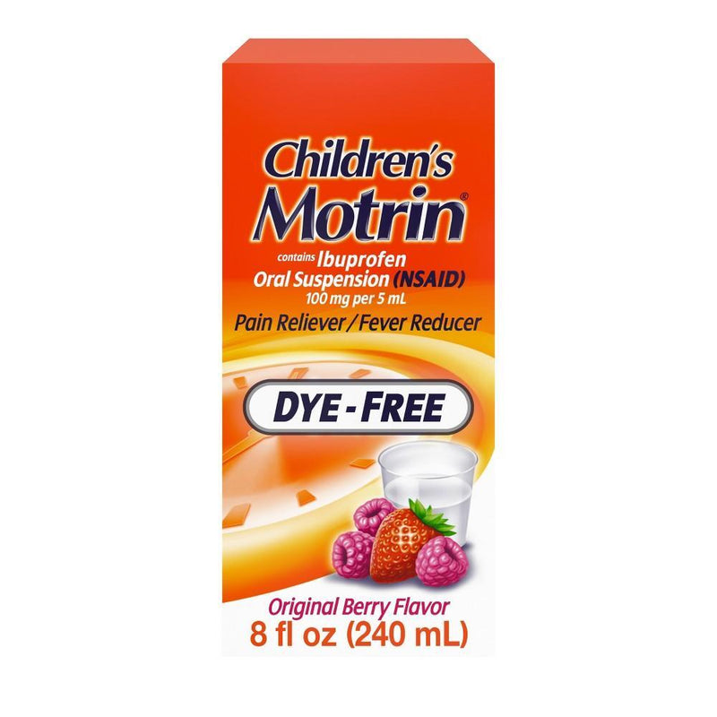 Children's Motrin Children's Motrin Pain Reliever, Original Berry Flavor, Dye Free 8 Fl Oz Health & Beauty White Smoke