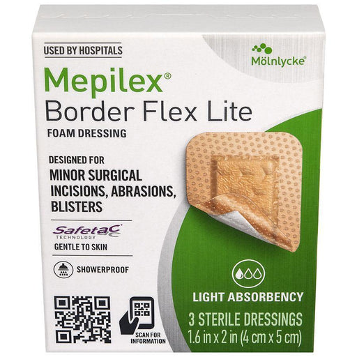 Mepilex Mepilex Border Flex Lite Flexible, All-In-One Silicone Foam Adhesive Dressing 1.6 Salad Dressing Lavender