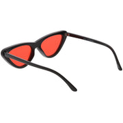 zeroUV Retro 1990's Narrow Color Tone Flat Lens Cat Eye Sunglasses C522 Sunglasses White Smoke Black Orange,Black Red,Black Blue,Black Yellow,Black Pink