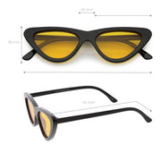 zeroUV Retro 1990's Narrow Color Tone Flat Lens Cat Eye Sunglasses C522 Sunglasses White Smoke Black Orange,Black Red,Black Blue,Black Yellow,Black Pink