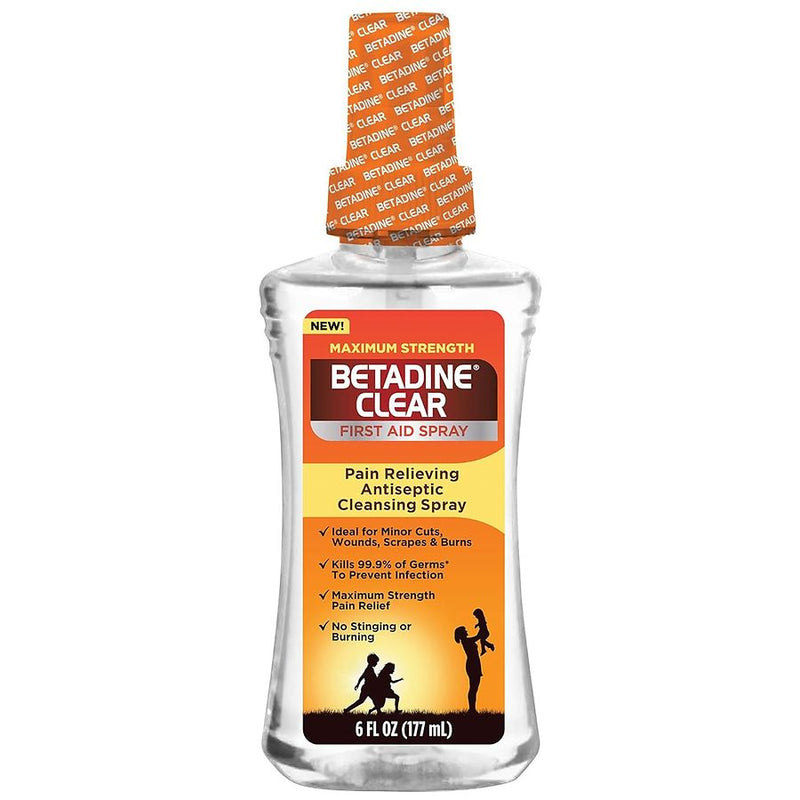 Betadine Betadine Clear  Maximum Strength  First Aid Spray 6 Fl Oz First Aid White Smoke