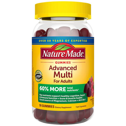 Nature Made Nature Made Advanced Multi For Adults Multivitamin Gummies Mixed Berry Flavor Vitamins & Supplements Gold