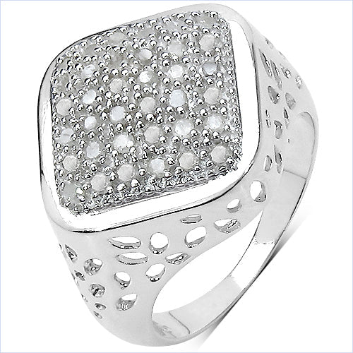 Bids.com 0.54 Carat Genuine White Diamond .925 Sterling Silver Ring Rings White Smoke size 9.00,size 6.00,size 7.00,size 8.00