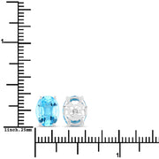 Bids.com 4.00 Carat Genuine Swiss Blue Topaz .925 Sterling Silver Earrings Earrings White Smoke