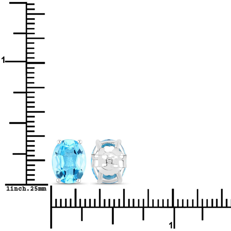 Bids.com 4.00 Carat Genuine Swiss Blue Topaz .925 Sterling Silver Earrings Earrings White Smoke