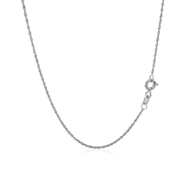 Bids.com 14k White Gold Singapore Chain 1.0mm Necklaces White Smoke 16 / White Gold,18 / White Gold,20 / White Gold,22 / White Gold,24 / White Gold