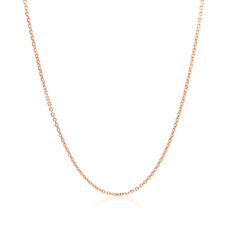 Bids.com 14k Rose Gold Diamond Cut Cable Link Chain 1.1mm Necklaces White Smoke 16 / Rose Gold,18 / Rose Gold,20 / Rose Gold