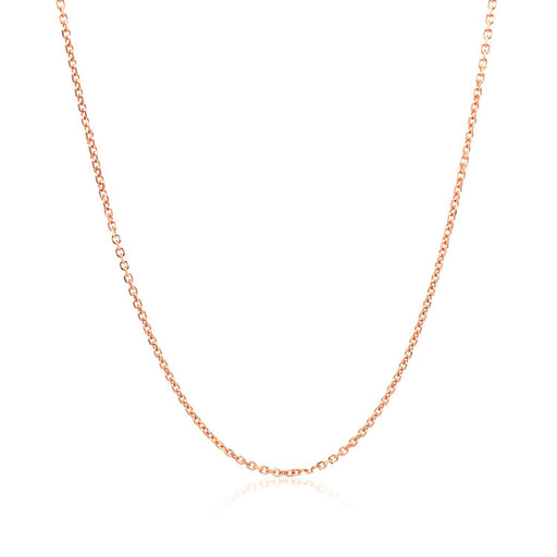 Bids.com 14k Rose Gold Diamond Cut Cable Link Chain 1.1mm Necklaces White Smoke 16 / Rose Gold,18 / Rose Gold,20 / Rose Gold