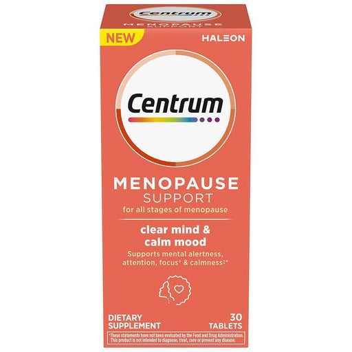 Centrum Centrum Menopause Support Clear Mind & Calm Mood, 30 Tablets – Hormone-Free Supplement for Brain Fog & Stress Relief Vitamins & Supplements Tomato
