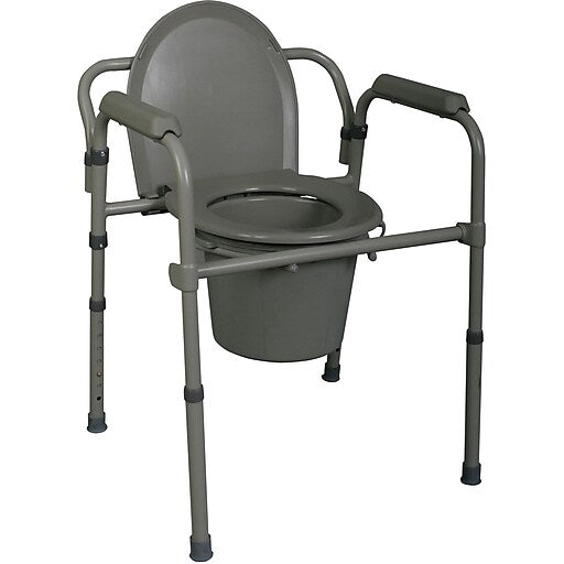 Medline Medline  Commode 3 in 1 Steel Delx Enamel Adj Mobility & Accessibility White Smoke